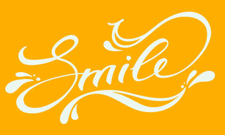 The word Smile lettering. Beautiful hand drawn calligraphy.のイラスト素材