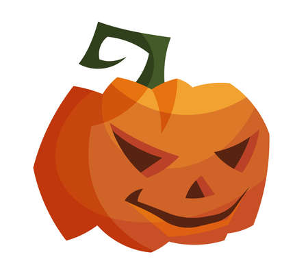 Smiling pumpkin head. Halloween character in cartoon style.のイラスト素材