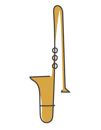 Saxophone in doodle style. Jazz music instrument.のイラスト素材