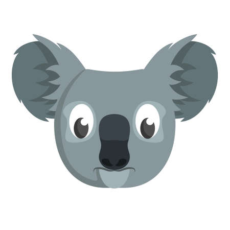 Koala face front view. Animal head in cartoon style.のイラスト素材