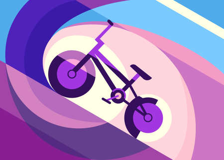 Banner with bmx bike. Placard design in flat style.