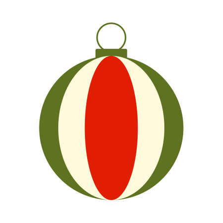 Classic Christmas ball. Festive decor element in flat style.のイラスト素材