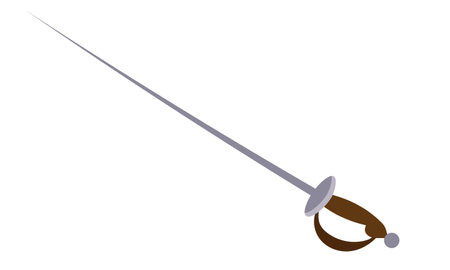 Epee in cartoon style. Vintage piercing weapon.のイラスト素材