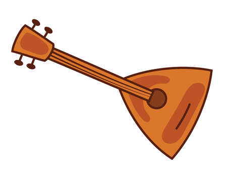 Balalaika in doodle style. Classic musical instrument.のイラスト素材