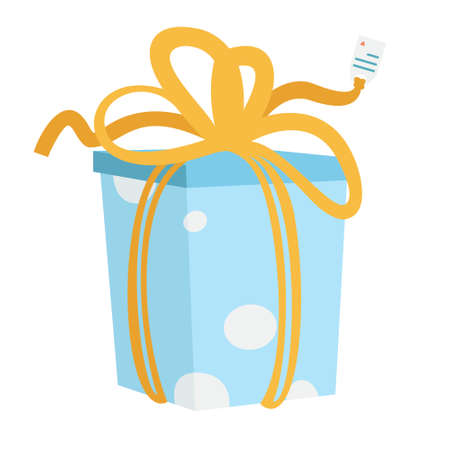Gift box with bow. Festive attribute in cartoon style.のイラスト素材