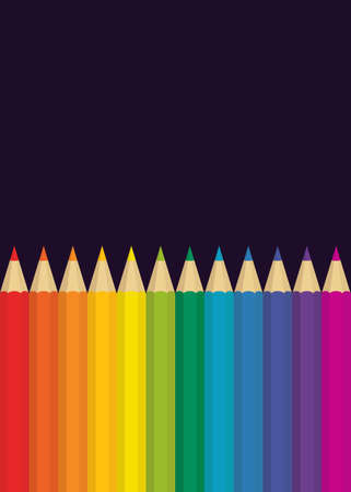 Poster template with colour pencils. Creative color palette.のイラスト素材
