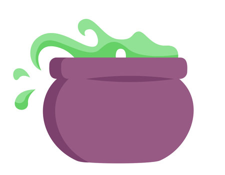 Potion cauldron in cartoon style. Halloween design element.のイラスト素材