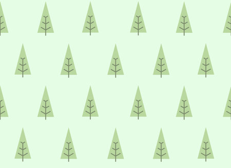 Seamless pattern with spruces. Christmas texture in flat style.