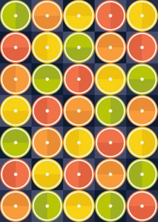 Abstract citrus poster. Placard design in flat style.のイラスト素材