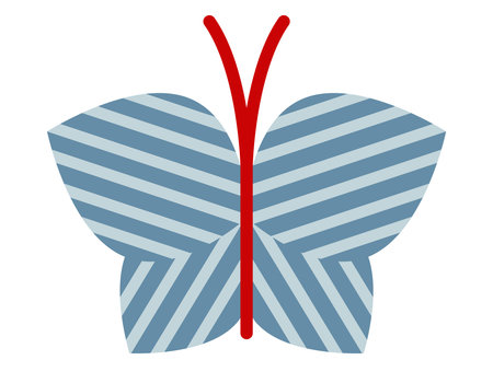 abstract butterfly top view. Beautiful insect in flat style.のイラスト素材
