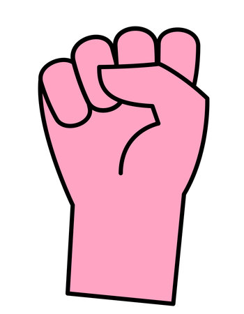 Fist in lineal flat style. Human body part.のイラスト素材