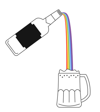 Beer is poured into mug. Alcohol concept art.のイラスト素材