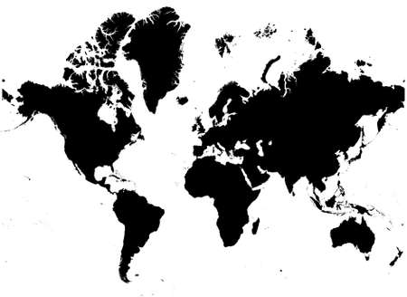 Detailed b/w map of the world.の写真素材