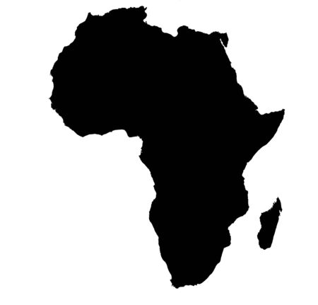 BW map of Africaの写真素材