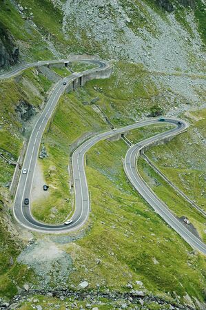 serpentine route in Fagaras mountains, Romania