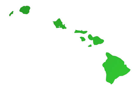 Isolated green gradient map of Hawaiiの写真素材