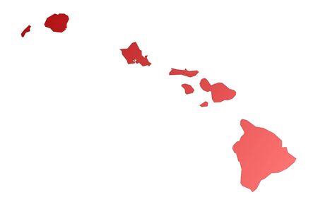 Isolated red gradient map of Hawaiiの写真素材