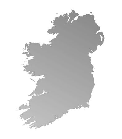 Isolated gray gradient map of Irelandの写真素材