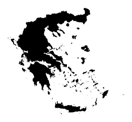 Detailed isolated map of Greece, black and white. Mercator Projection.の写真素材