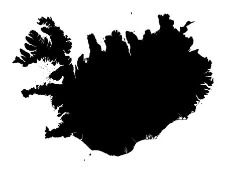 Detailed isolated map of Iceland, black and white. Mercator Projection.の写真素材