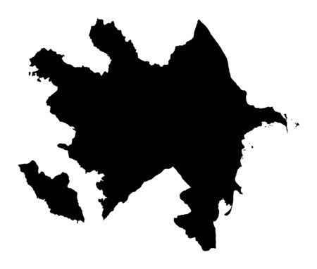 Detailed isolated map of Azerbaijan, black and white. Mercator Projection.の写真素材