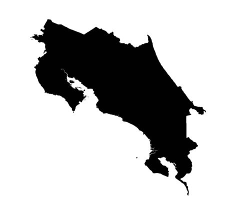 Detailed isolated map of Costa Rica, black and white. Mercator Projection.の写真素材