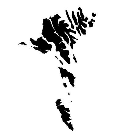 Detailed isolated map of Faroe Islands, black and white. Mercator Projection.の写真素材