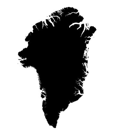 Detailed isolated map of Greenland, black and white. Mercator Projection.の写真素材