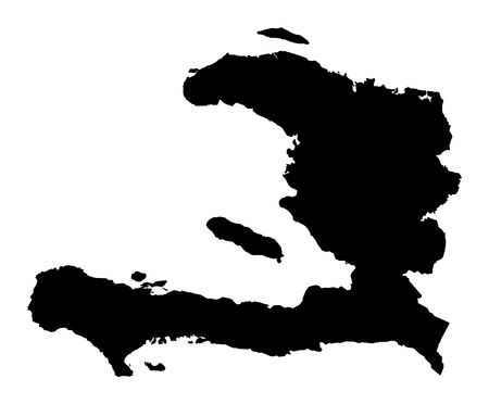 Detailed isolated map of Haiti, black and white. Mercator Projection.の写真素材