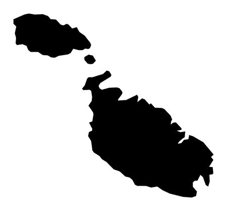 Isolated map of Malta, black and white. Mercator Projection.の写真素材