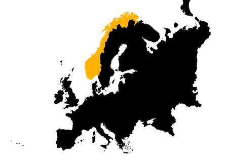 Europe with highlighted Norway map. Mercator Projection.の写真素材