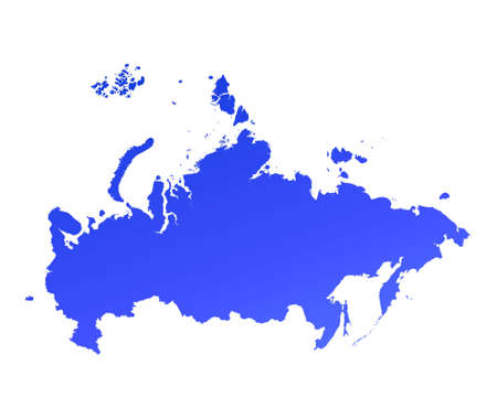 Blue gradient Russia map. Detailed, Mercator projection.の写真素材