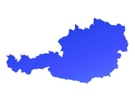 Blue gradient Austria map. Detailed, Mercator projection.の写真素材