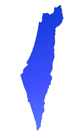 Blue gradient Israel map. Detailed, Mercator projection.の写真素材