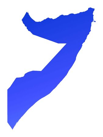 Blue gradient Somalia map. Detailed, Mercator projection.の写真素材