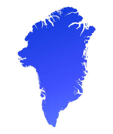 Blue gradient Greenland map. Detailed, Mercator projection.の写真素材