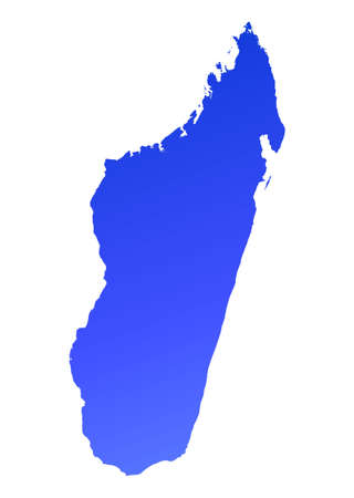 Blue gradient Madagascar map. Detailed, Mercator projection.の写真素材