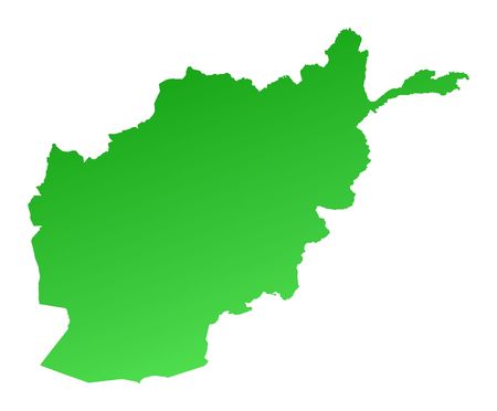 Green gradient Afghanistan map. Detailed, Mercator projection.の写真素材
