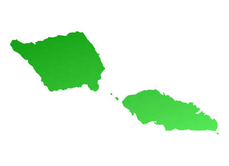 Green gradient Samoa map. Detailed, Mercator projection.の写真素材