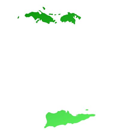 Green gradient Virgin Islands map. Detailed, Mercator projection.の写真素材