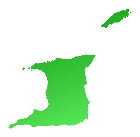 Green gradient Trinidad and Tobago map. Detailed, Mercator projection.の写真素材