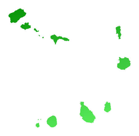 Green gradient Cape Verde map. Detailed, Mercator projection.の写真素材