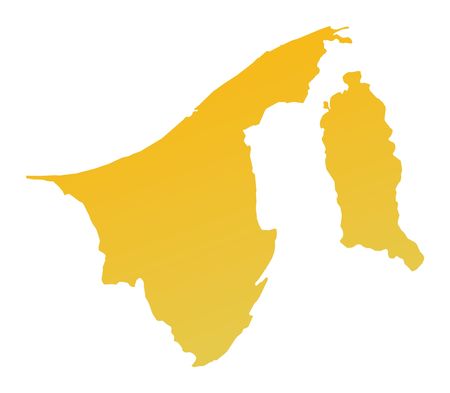 Orange gradient Brunei map. Detailed, Mercator projection.の写真素材