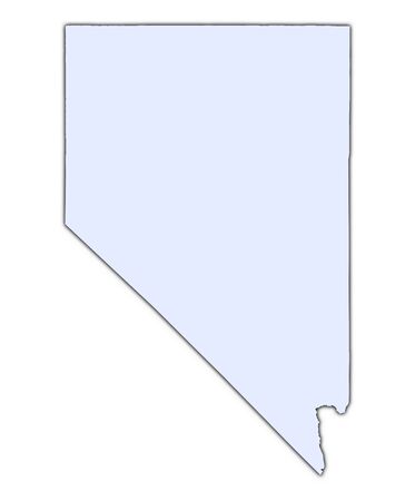 Nevada (USA) light blue map with shadow. High resolution. Mercator projection.の写真素材