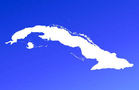 Cuba map on blue gradient background. High resolution. Mercator projection.の写真素材