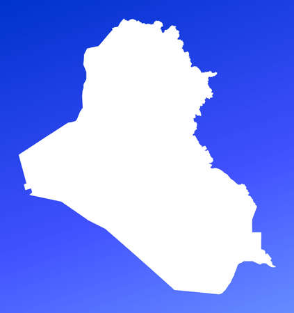 Iraq map on blue gradient background. High resolution. Mercator projection.の写真素材
