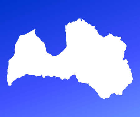 Latvia map on blue gradient background. High resolution. Mercator projection.の写真素材