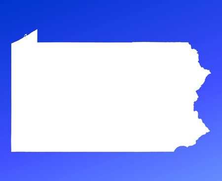 Pennsylvania(USA) map on blue gradient background. High resolution. Mercator projection.の写真素材