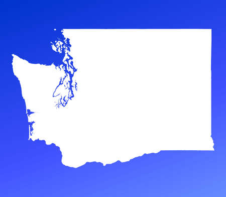 Washington(USA) map on blue gradient background. High resolution. Mercator projection.の写真素材