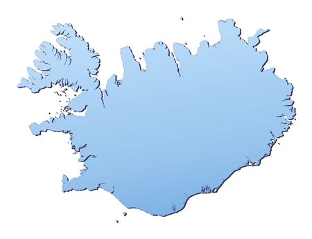 Iceland map filled with light blue gradient. High resolution. Mercator projection.の写真素材